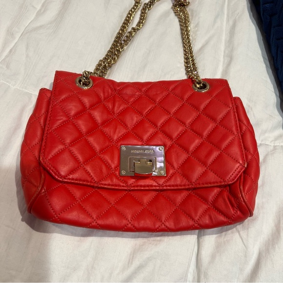 Michael Kors Vivianne Quilted Leather Shoulder Bag, Gold Hardware